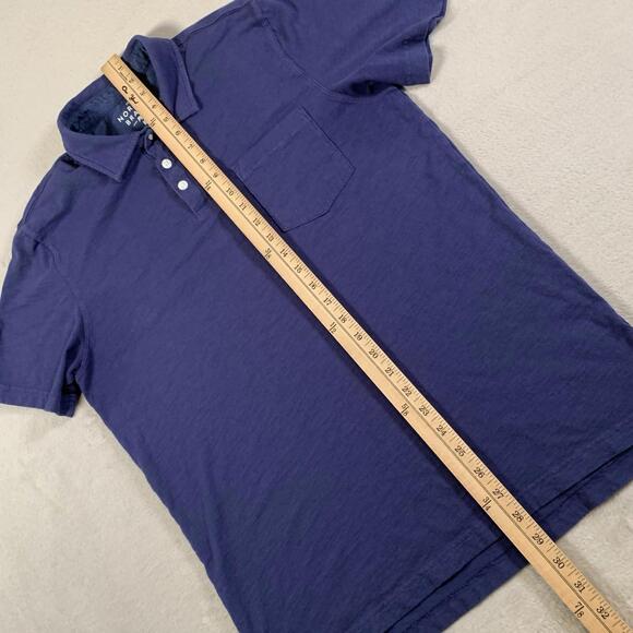 The Normal Brand Shirt Mens Medium Blue Short Sleeve Cotton Slub Pocket Polo - Picture 5 of 7